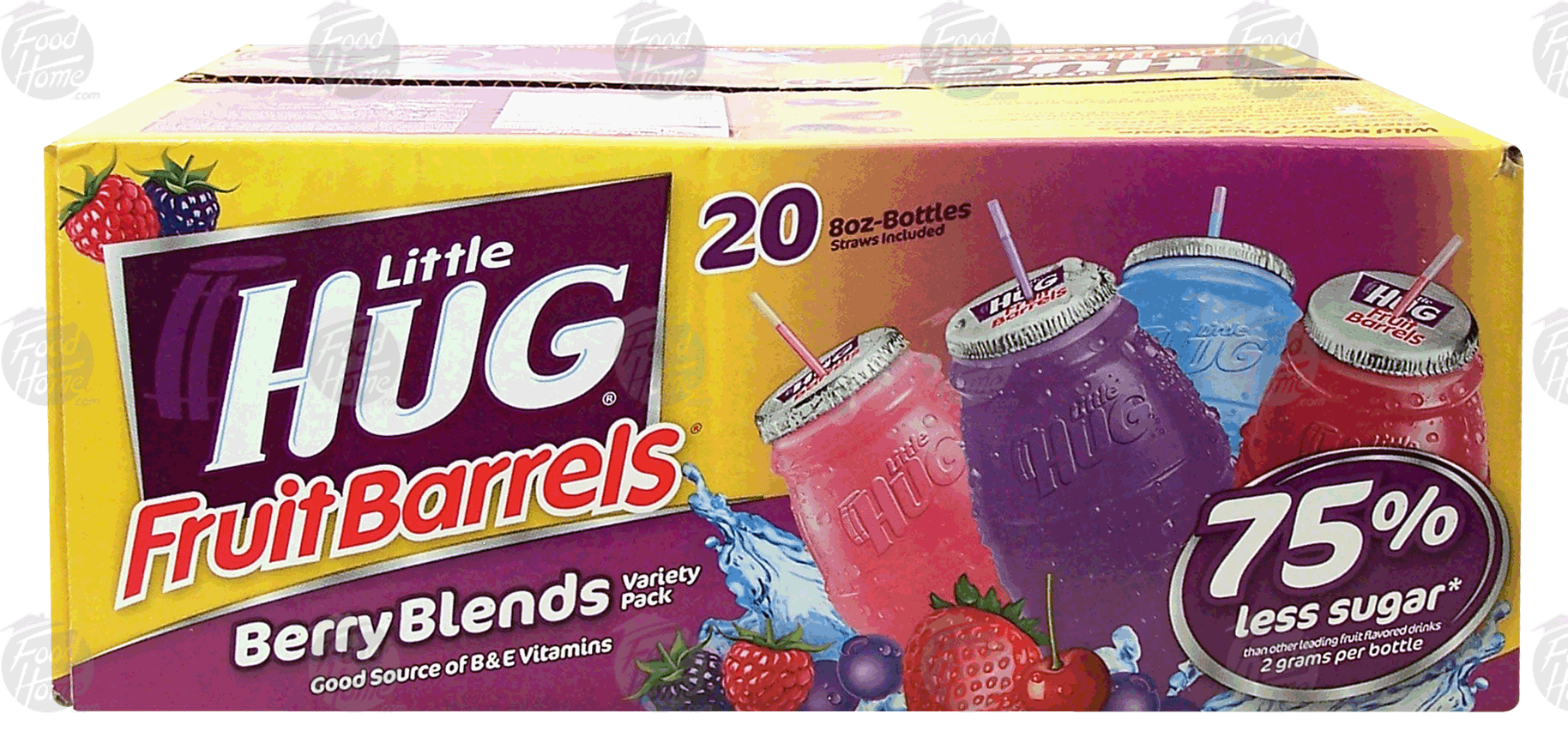 Little Hug Fruit Barrels berry blends variety pack flavored drinks, 8-fl. oz. plastic bottles with straws Full-Size Picture